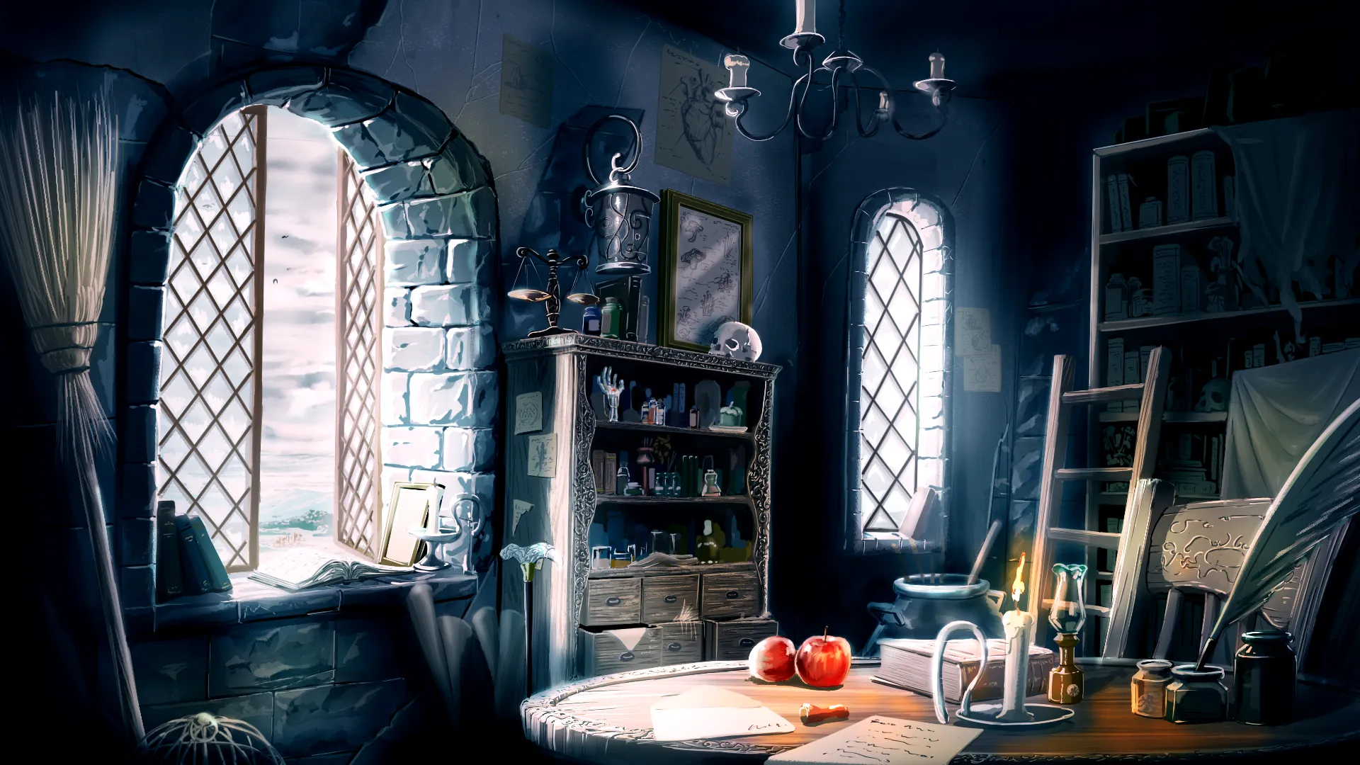 魔法使いの部屋 背景イラスト
