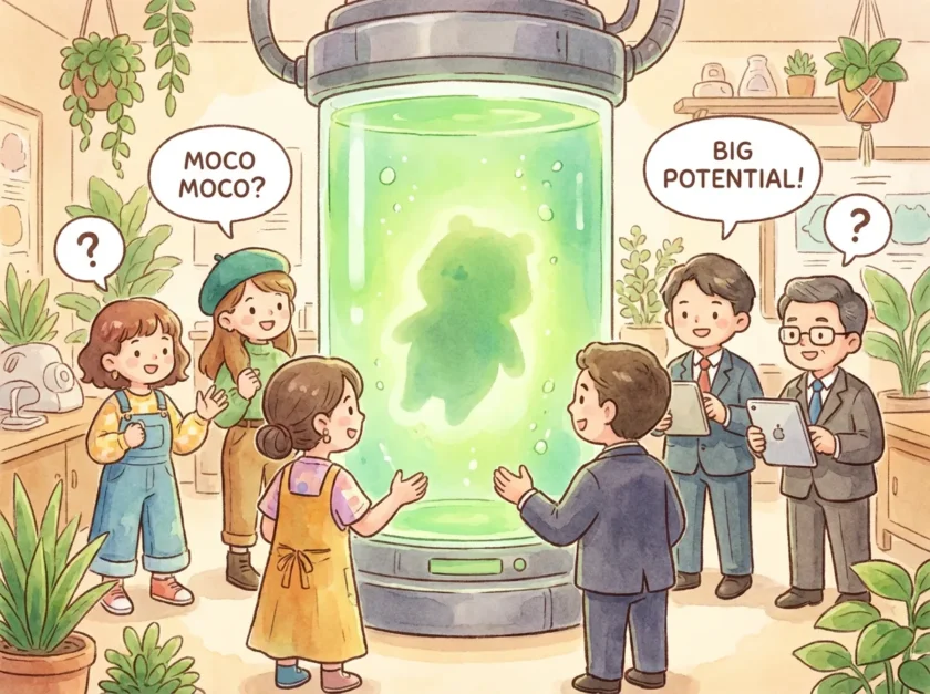 キャラクターデザイン制作のために話し合っている人たちのイラスト