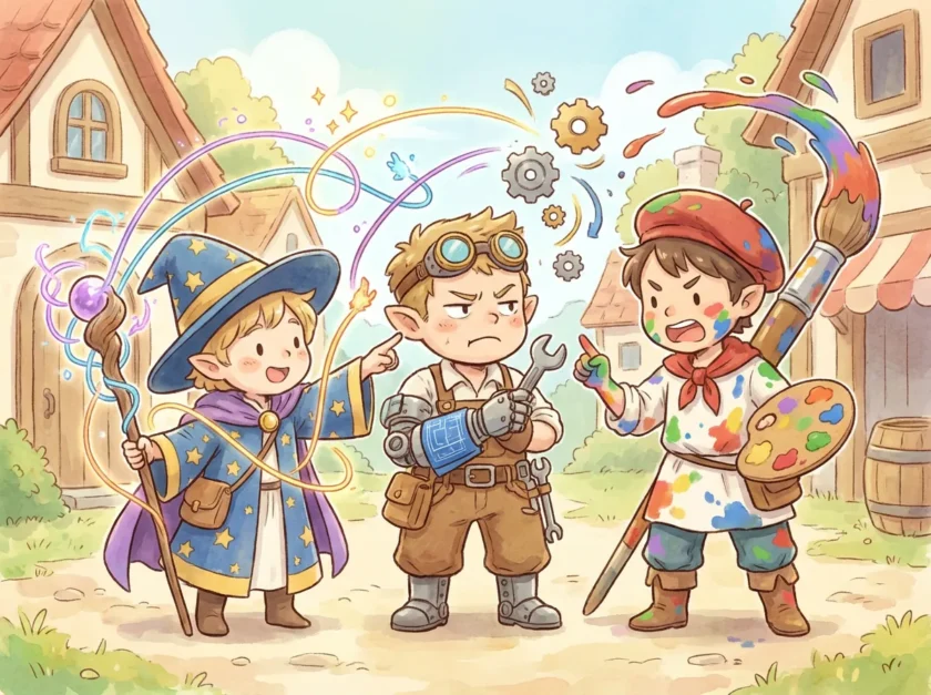 世界観と導線とデザインが喧嘩をしているイラスト