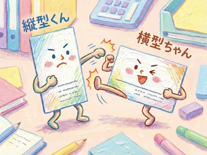 横型名刺と縦型名刺の戦い