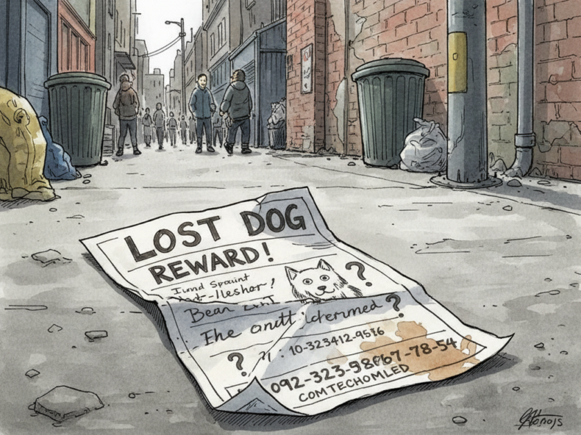 捨てられたチラシ