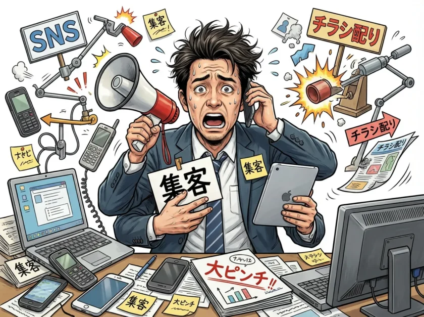 焦ってありとあらゆる集客施策を打つ人